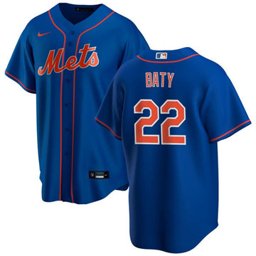Brett Baty New York Mets blue jersey