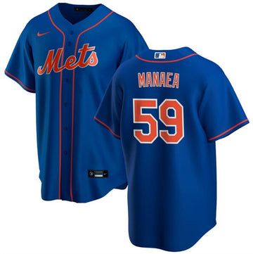 Sean Manaea New York Mets blue jersey