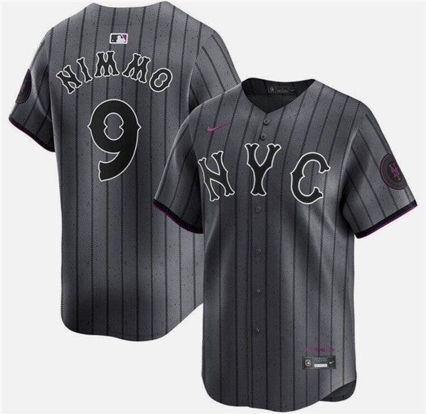 Brandon Nimmo New York Mets graphite City Connect jersey