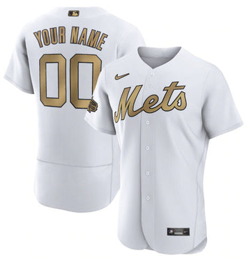 Custom New York Mets white All-Star jersey