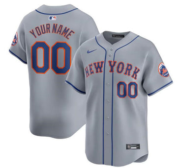 Custom New York Mets gray Away jersey