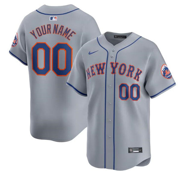 Custom New York Mets gray Away jersey