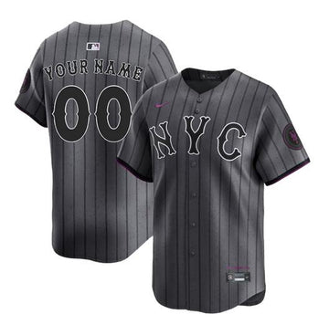 Custom New York Mets graphite City Connect jersey
