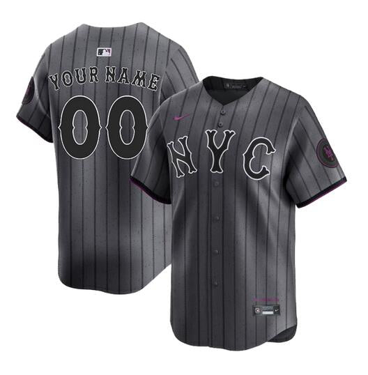 Custom New York Mets graphite City Connect jersey
