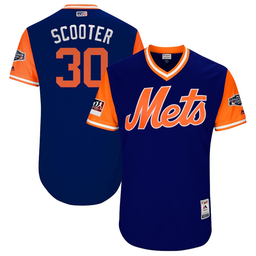Michael Conforto Scooter Majestic New York Mets royal-orange Classic jersey