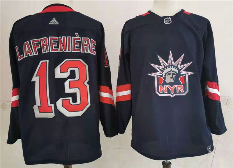 Alexis Lafrenire New York Rangers navy Reverse Retro jersey