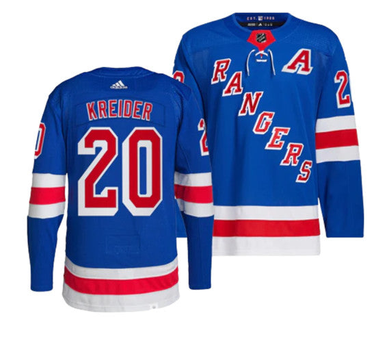 Chris Kreider New York Rangers blue jersey