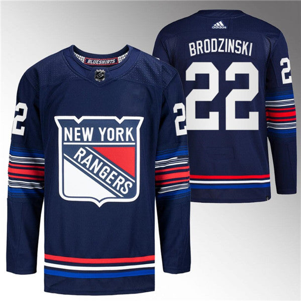 Jonny Brodzinski New York Rangers navy jersey