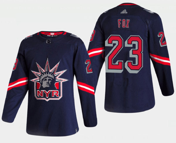 Adam Fox New York Rangers navy Reverse Retro jersey