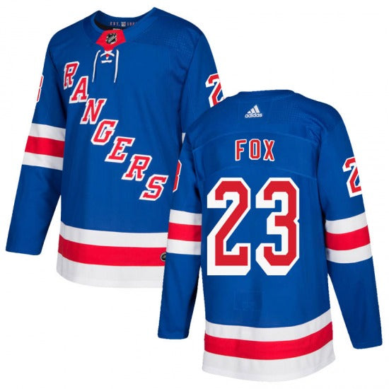 Adam Fox New York Rangers blue jersey
