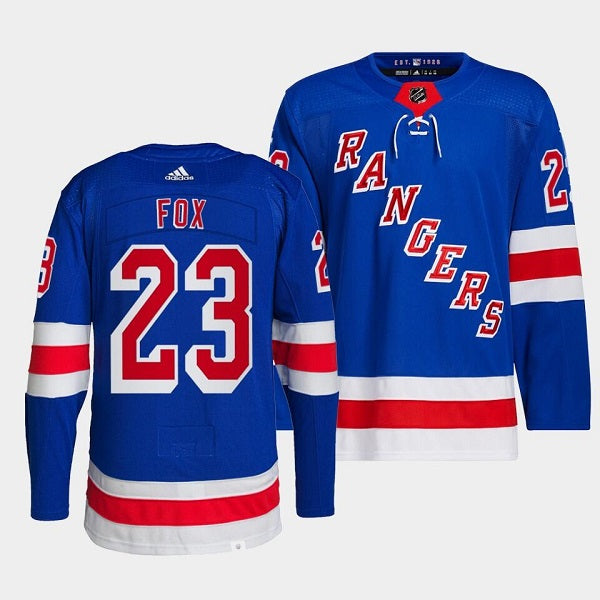 Adam Fox New York Rangers royal jersey