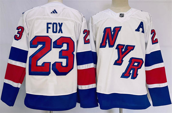 Adam Fox New York Rangers white Stadium Series jersey