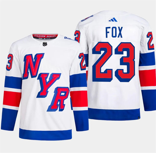 Adam Fox New York Rangers white Stadium Series jersey