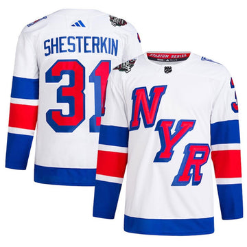 Igor Shesterkin New York Rangers white Stadium Series jersey