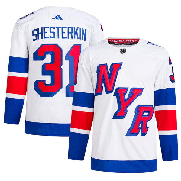 Igor Shesterkin New York Rangers white Stadium Series jersey