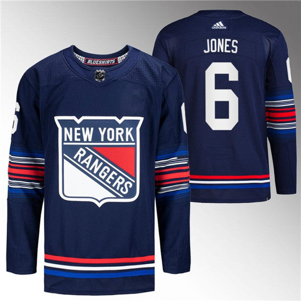 Zac Jones New York Rangers navy jersey