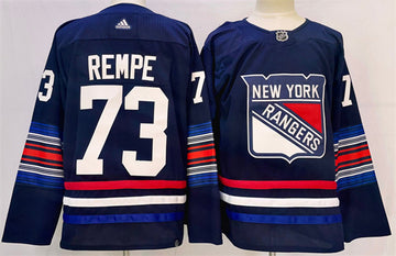 Matt Rempe New York Rangers navy jersey