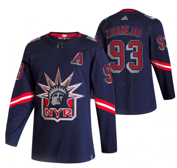 Mika Zibanejad New York Rangers navy Reverse Retro jersey