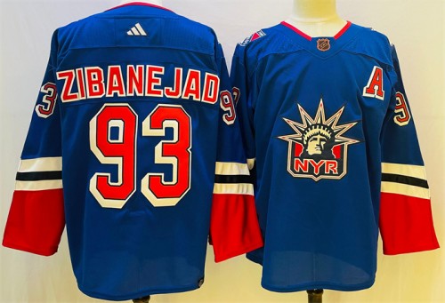 Mika Zibanejad New York Rangers blue Reverse Retro jersey