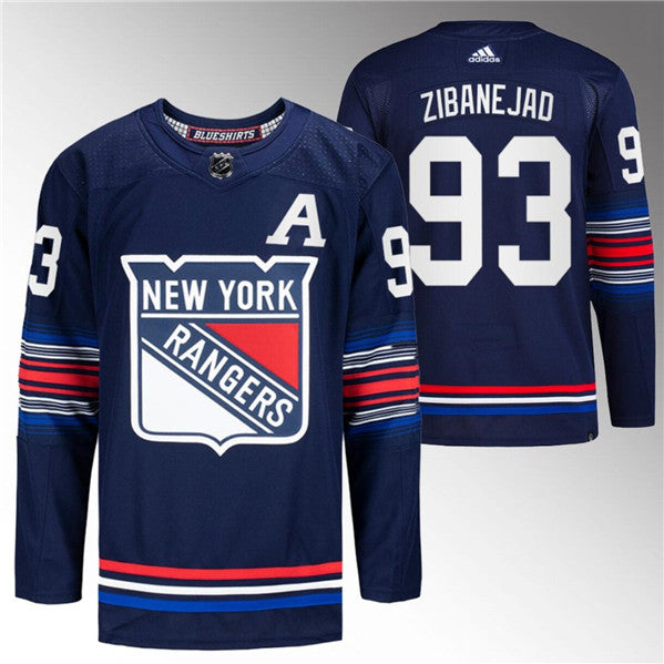 Mika Zibanejad New York Rangers navy jersey