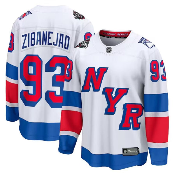 Mika Zibanejad New York Rangers white Stadium Series jersey