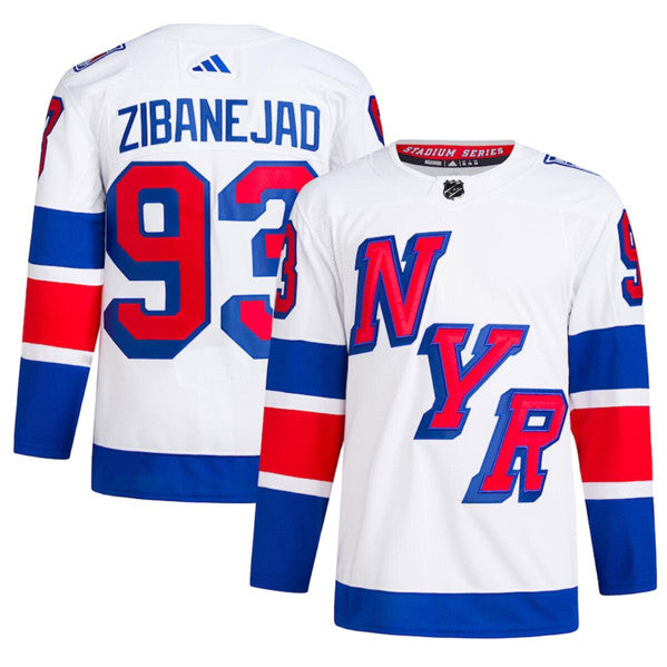 Mika Zibanejad New York Rangers white Stadium Series jersey