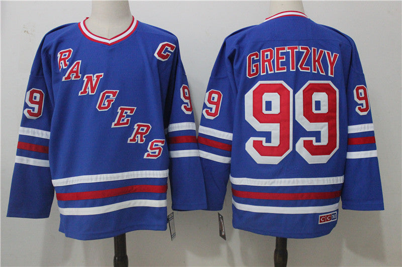 Wayne Gretzky New York Rangers royal Throwback jersey
