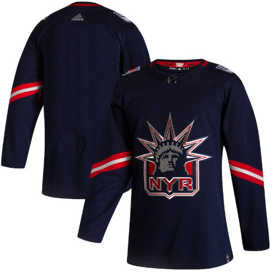 Custom New York Rangers navy Reverse Retro jersey