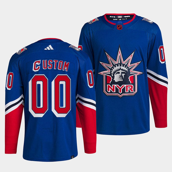 Custom New York Rangers blue Reverse Retro jersey