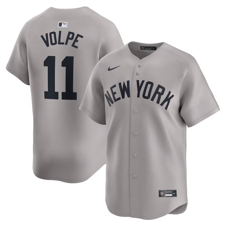 Anthony Volpe New York Yankees gray Away jersey