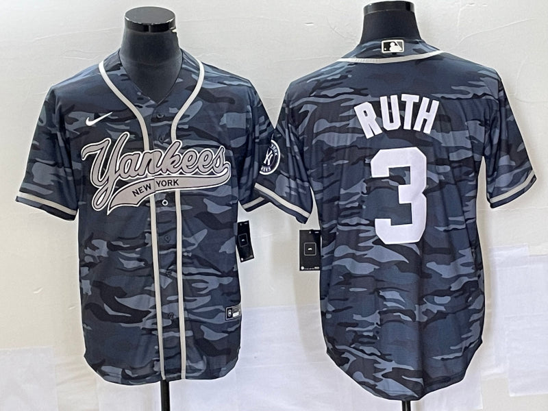 Babe Ruth New York Yankees gray Camo jersey
