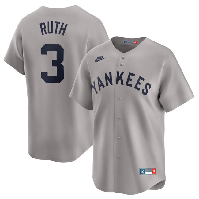 Babe Ruth New York Yankees gray Cooperstown jersey