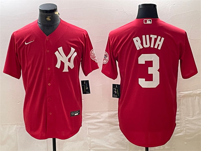 Babe Ruth New York Yankees red jersey