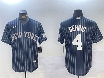 Lou Gehrig New York Yankees navy jersey