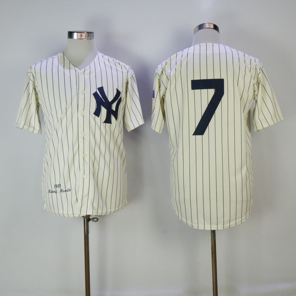 Mickey Mantle New York Yankees cream jersey