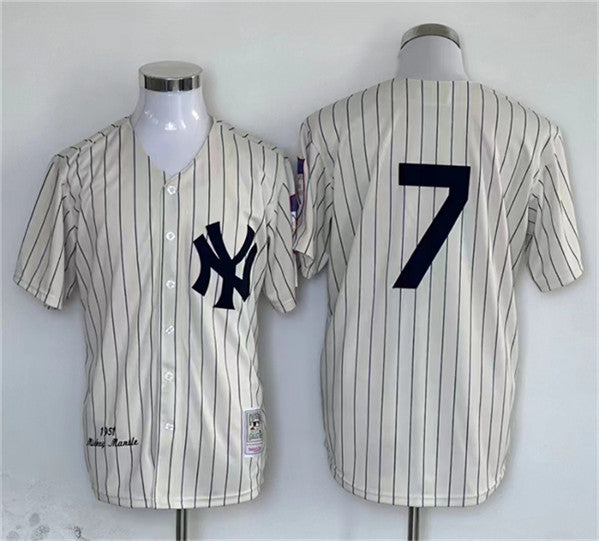 Mickey Mantle New York Yankees cream jersey