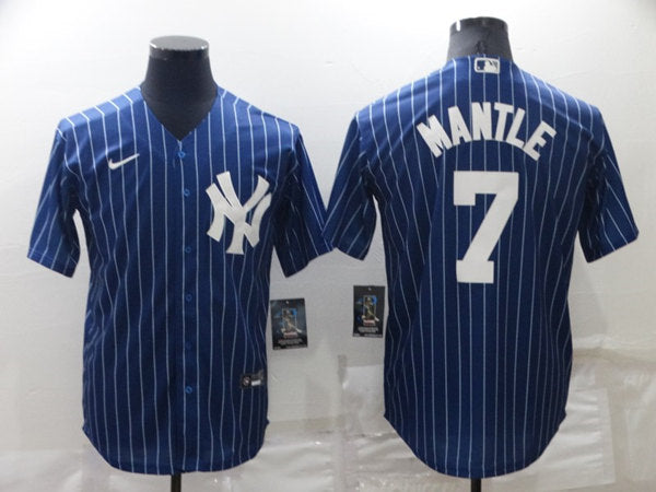 Mickey Mantle New York Yankees navy jersey