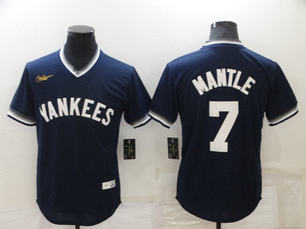 Mickey Mantle New York Yankees navy jersey
