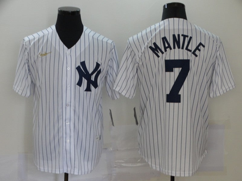 Mickey Mantle New New York Yankees white Throwback jersey