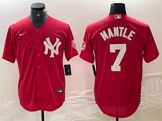Mickey Mantle New York Yankees red jersey