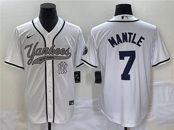 Mickey Mantle New York Yankees white jersey