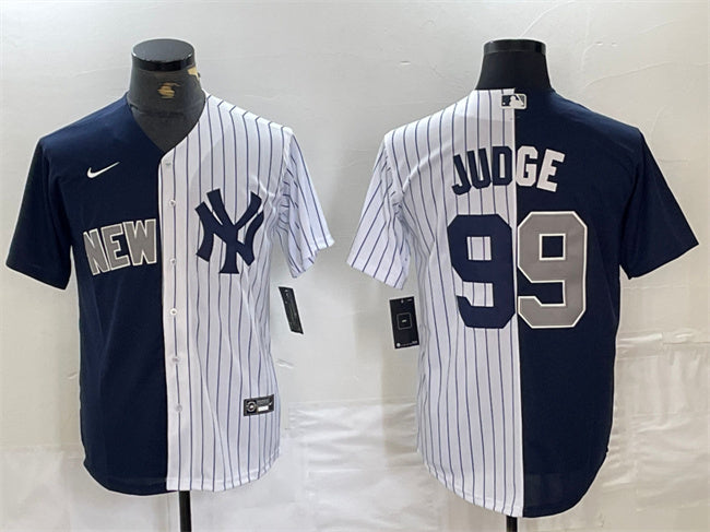 Aaron Judge New York Yankees navy-white Split jersey