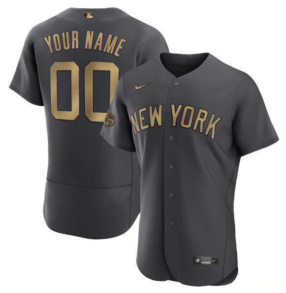 Custom New York Yankees charcoal All-Star jersey