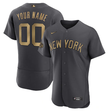 Custom New York Yankees charcoal All-Star jersey