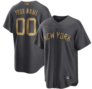 Custom New York Yankees charcoal All-Star jersey