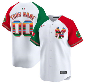 Custom New York Yankees white-red-green jersey
