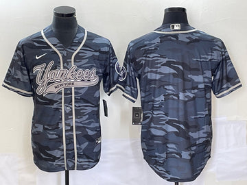 Custom New York Yankees gray Camo jersey