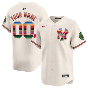 Custom New York Yankees cream jersey