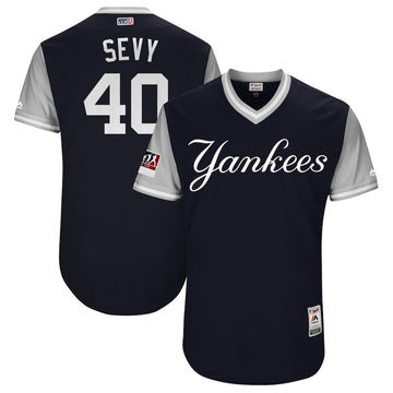 Luis Severino Sevy Majestic New York Yankees navy-gray jersey