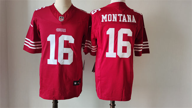 Joe Montana San Francisco 49ers red FUSE jersey